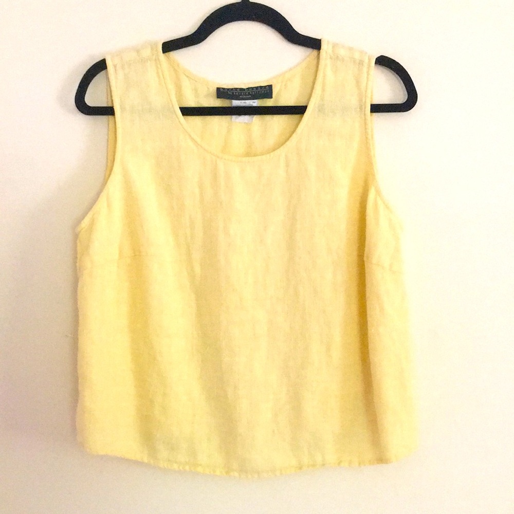 Harvé Bernard yellow 100% linen tank, perfect condition, ideal for summer!